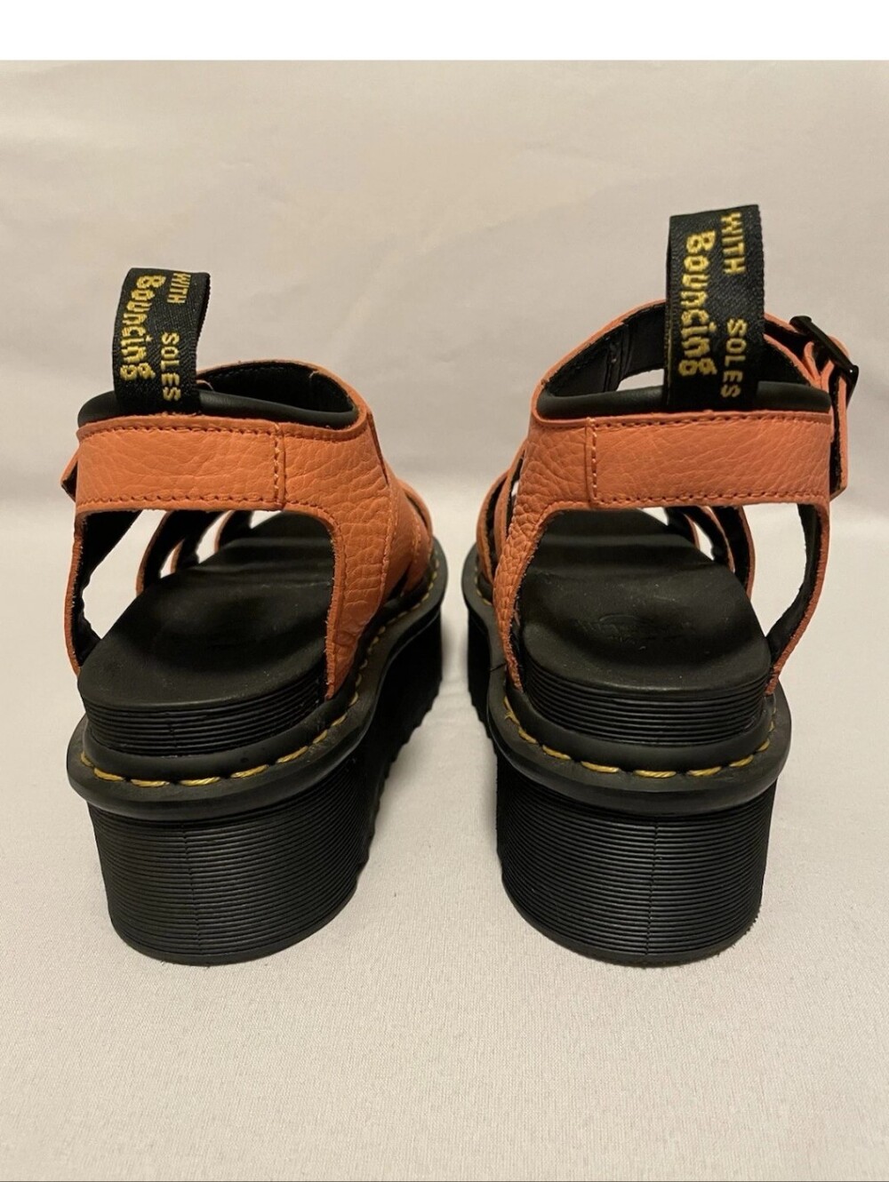 Dr. Martens Blair Quad Peach/ Orange Platform Strappy Sandal - Picture 4 of 13